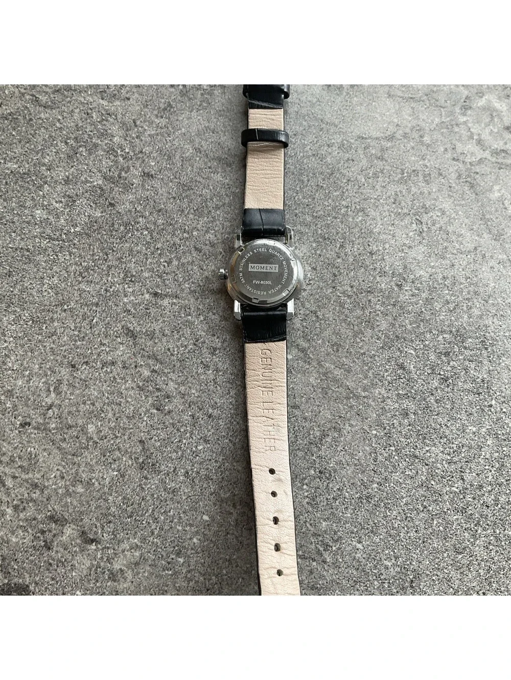 Beautiful Moment Womens Watch 8030LA 25mm Silver Tone Case Leather Band A2